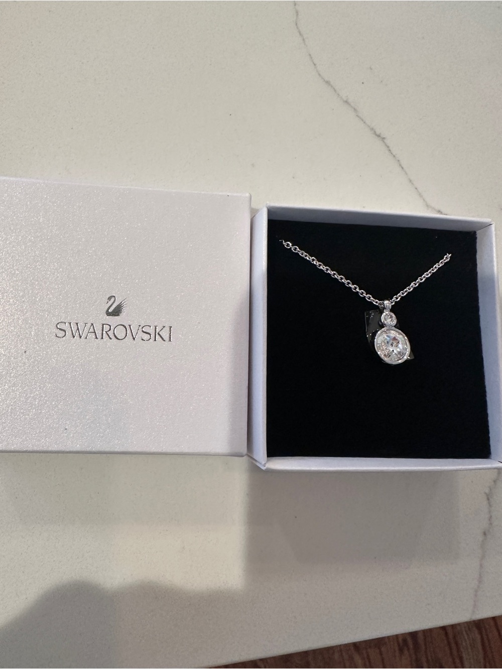 Swarovski Silver Clear Crystal Pendant Necklace